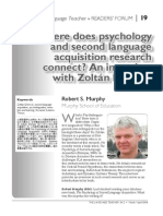 Where Does Psychology and Second Language Acquisition Research Connect? An Interview With Zoltán Dörnyei