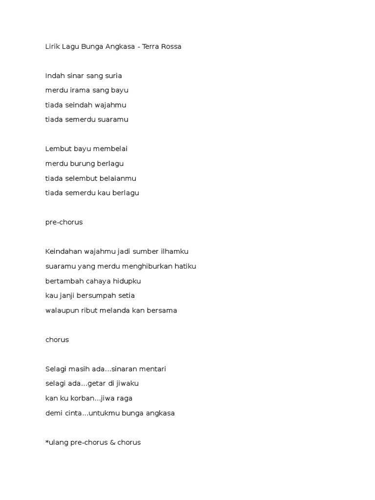 Lirik Lagu Bunga Angkasa Pdf
