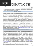 Informativo TST Nº 100