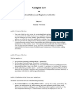 Georgian Law On Independent Regulatory Authorities