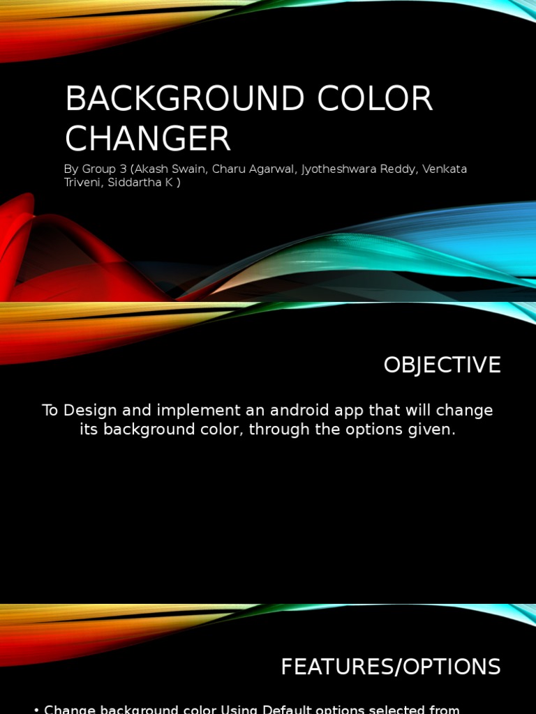 Android Background Color Changer App | PDF
