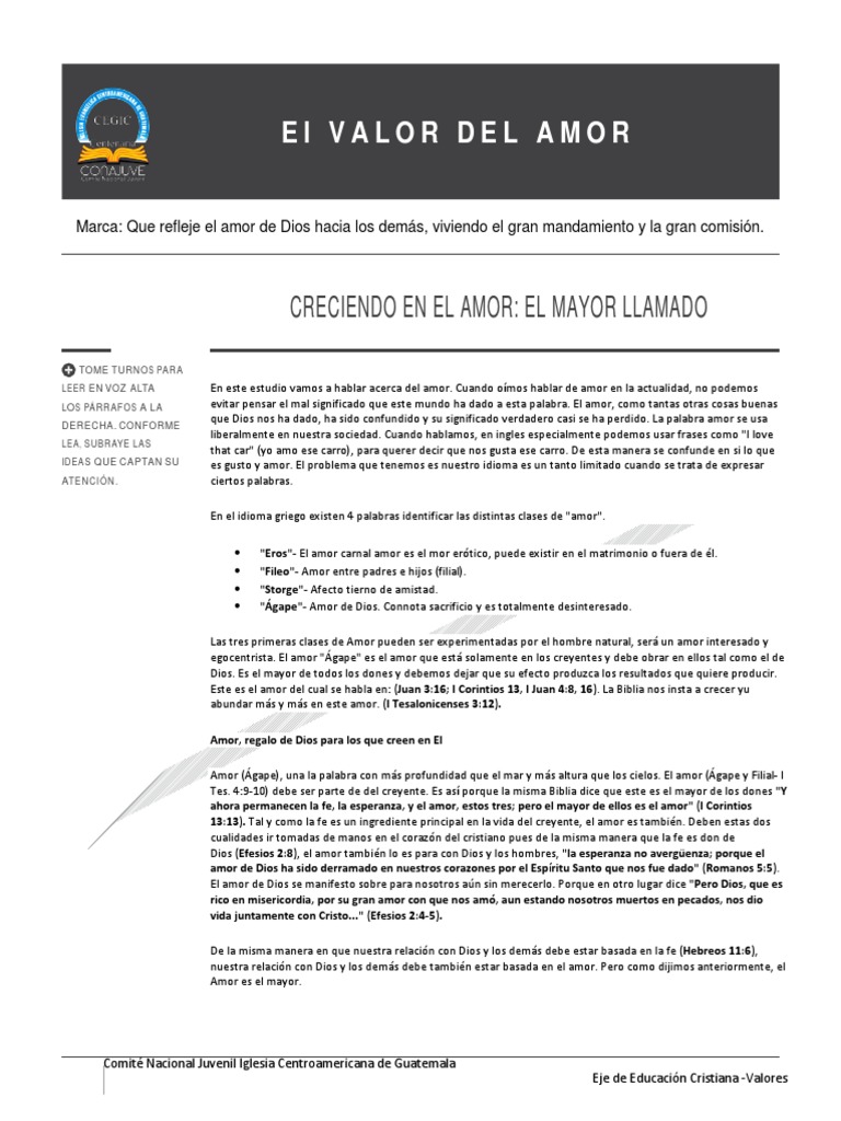El Valor del Amor en la Fe Cristiana | PDF | Salvación | Amor