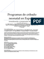 Programas de Cribado Neonatal en España. Actualización y Propuestas de Futuro (2009)