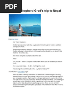Support Shepherd Grad’s Trip to Nepal