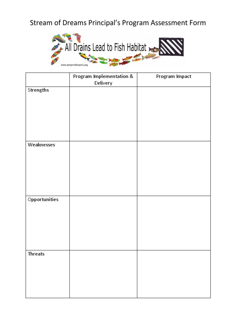 Stream of Dreams Program Assessment Form | PDF