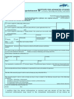 Application For Appointment As Fellow: Institute For Advanced Studies