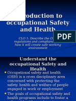 Introduction To Occupational Safety and Health