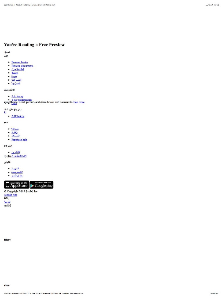 Open Forum 1 - Academic Listening and Speaking (Tests Answer Key) PDF ...