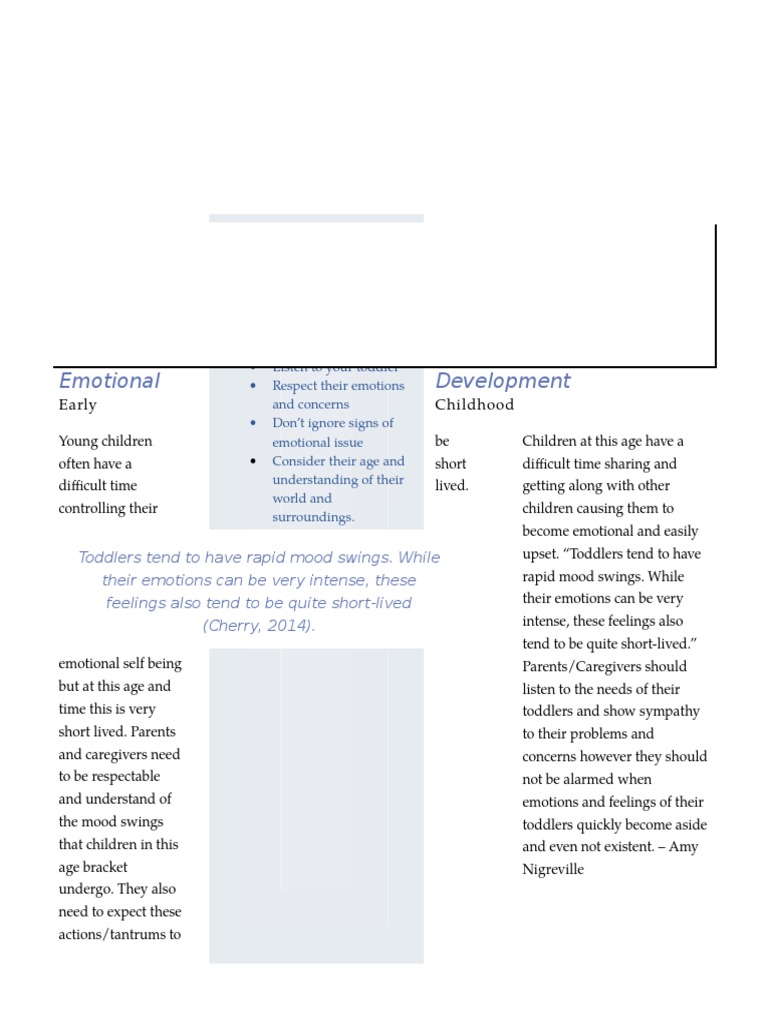 Understanding Toddler Emotional Development | PDF