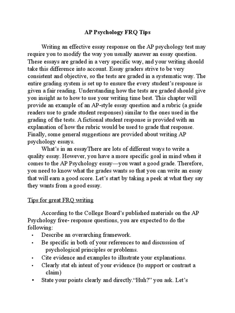 Sample FRQ and Tips  PDF  Conformity  Experiment