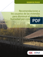 Recomendaciones a los usuarios de las viviendas para disminuir el riesgo de humedad por condensación CDT