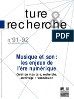 Musique Et Son: Les Enjeux de L'ère Numérique