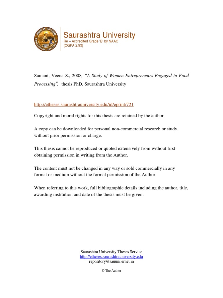 A Study of Women Entrepreneurs PDF | PDF | Entrepreneurship | Labour