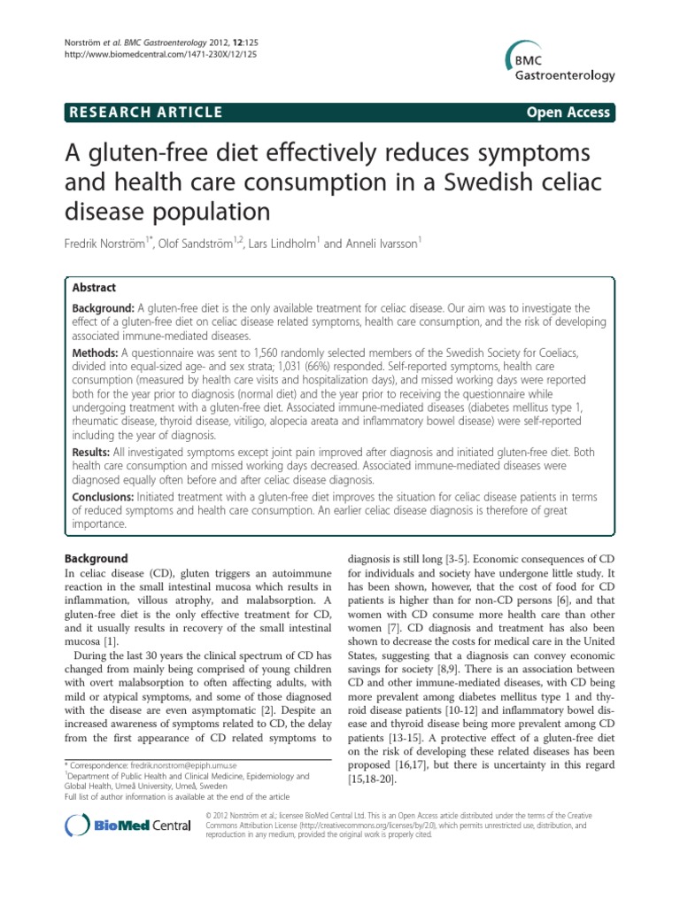 Gluten Free Diet Study On Celiac Disease | PDF | Gluten Free Diet ...