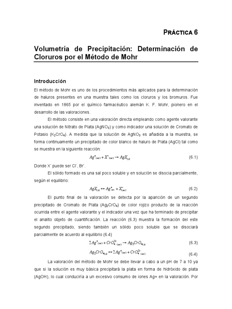 Método De Mohr Para Determinação De Cloretos