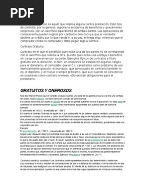 Contratos onerosos ejemplos