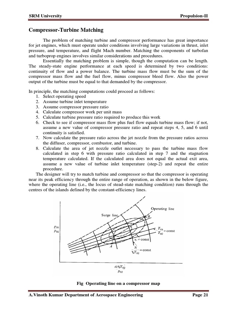 Turbine-Compressor Matching (Chapter 12) - Principles of