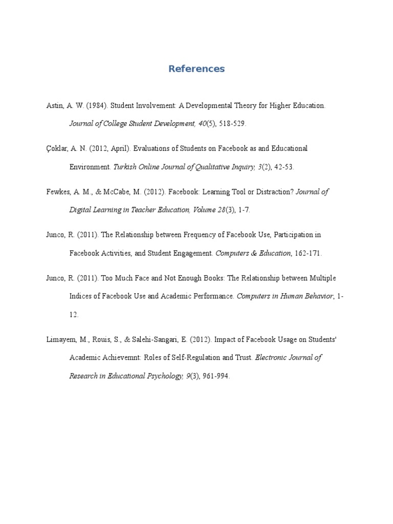 References: Journal of College Student Development, 40 (5), 518-529 ...