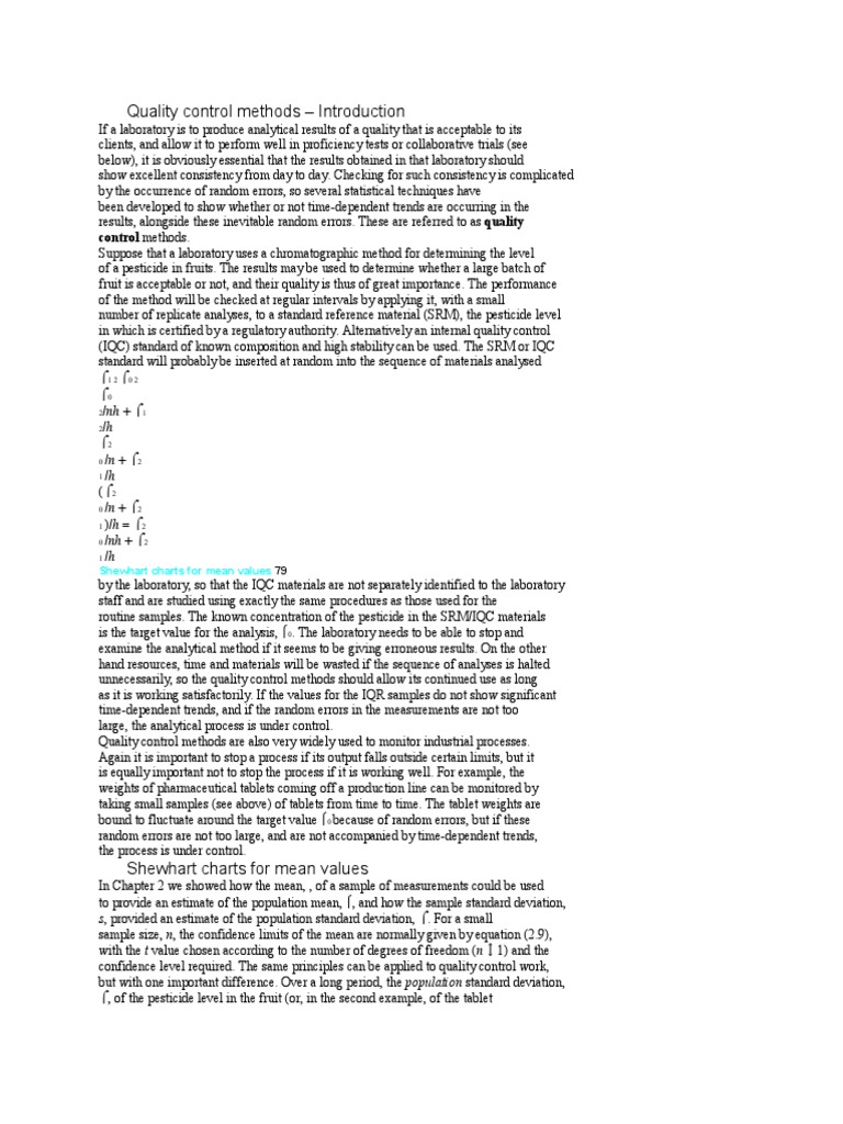 Quality Control Methods in Laboratories | PDF