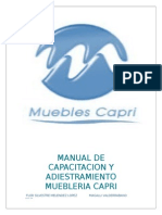 Manual de Capacitacion y Adiestramiento Muebleria Capri S