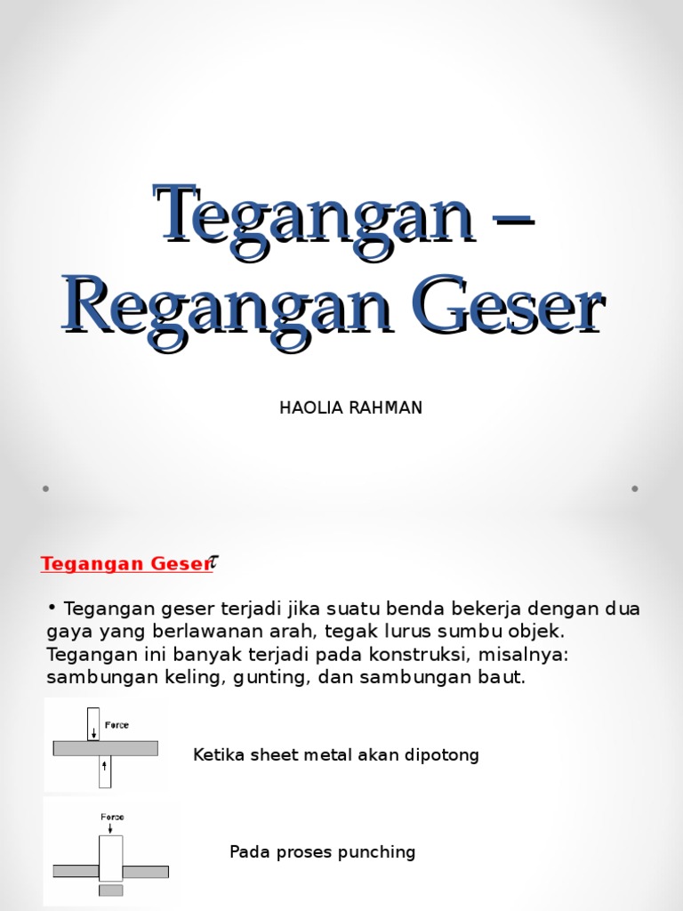 Tegangan regangan Geser Terbaru
