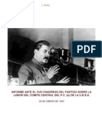 INFORME ANTE EL XVII CONGRESO DEL PARTIDO SOBRE LA LABOR DEL COMITE CENTRAL DEL P.C. (B) DE LA U.R.S.S.