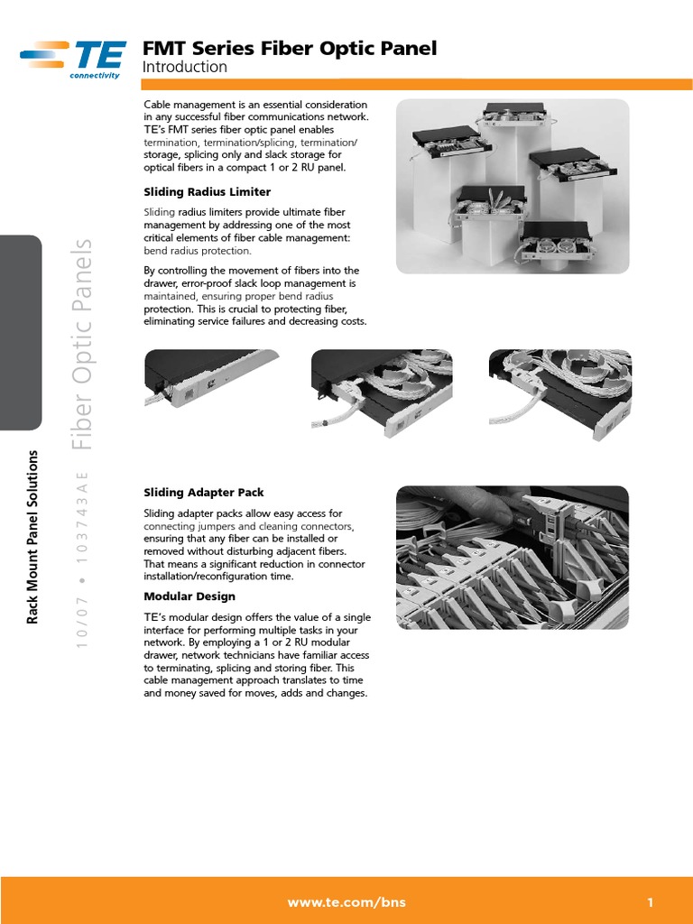 TE FMT Series Fiber Optic Panel | PDF | Optical Fiber | Electrical ...