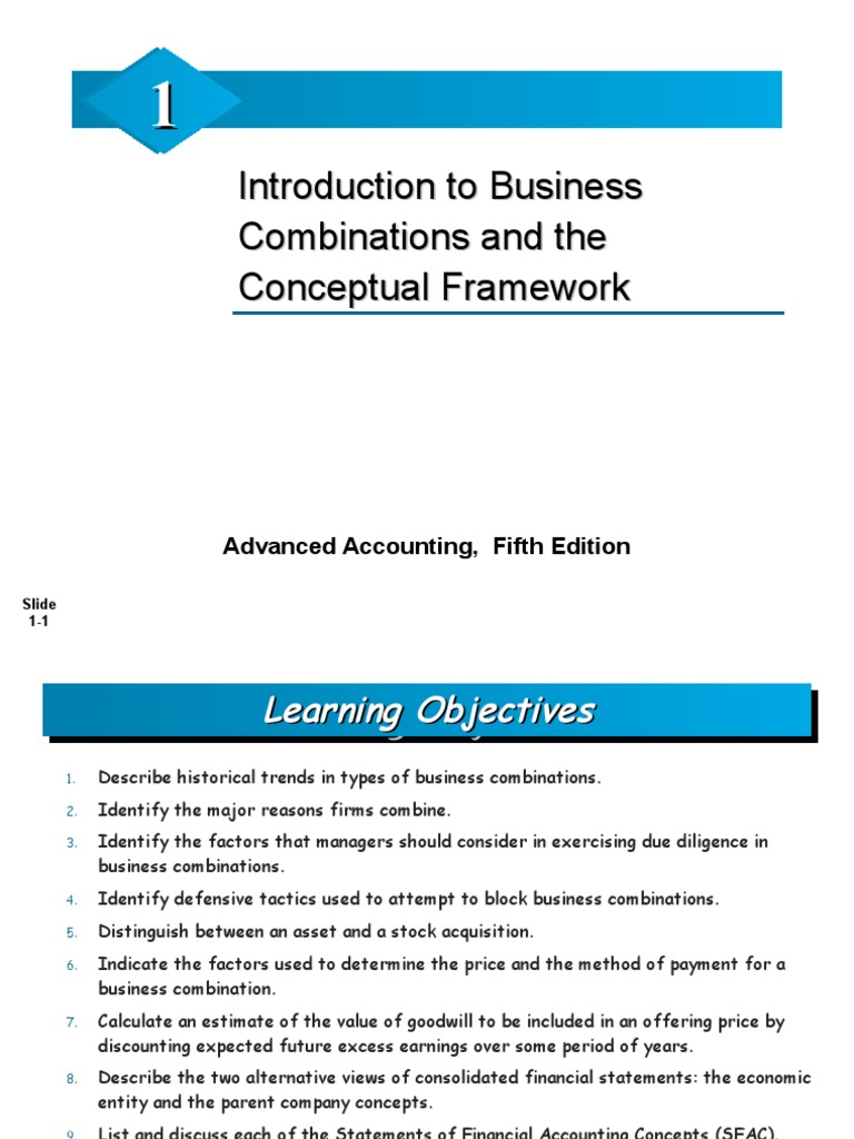 Ch01 Introduction To Business Combinations and The Conceptual Framework ...