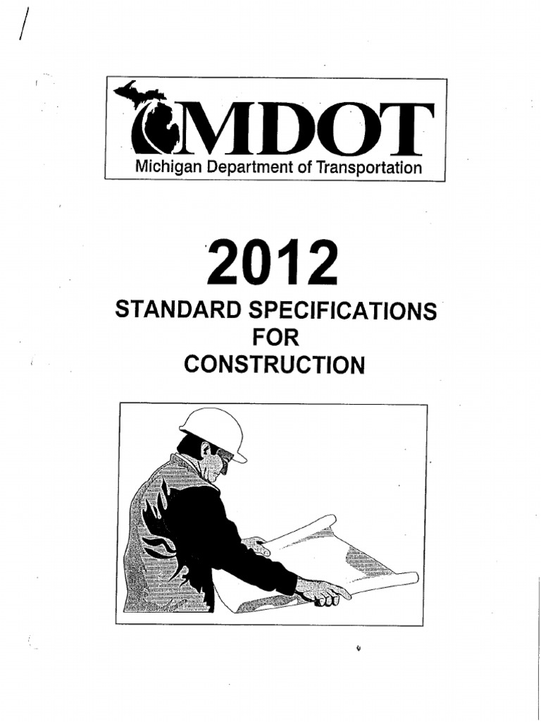 MDOT 2012 Standard Specifications For Construction PDF Surety