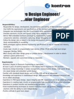 Hardware Design Engineer/ Senior Engineer: Responsibilities