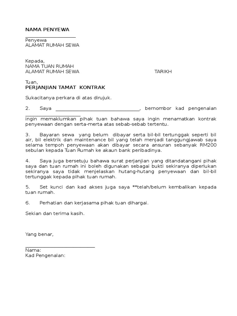 Contoh Surat Sambung Kontrak Kepada Pekerja