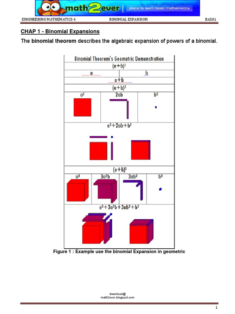 BA 501 Chapter 1 Binomial Expansions.. Sem 5 Notes | PDF | Mathematical ...