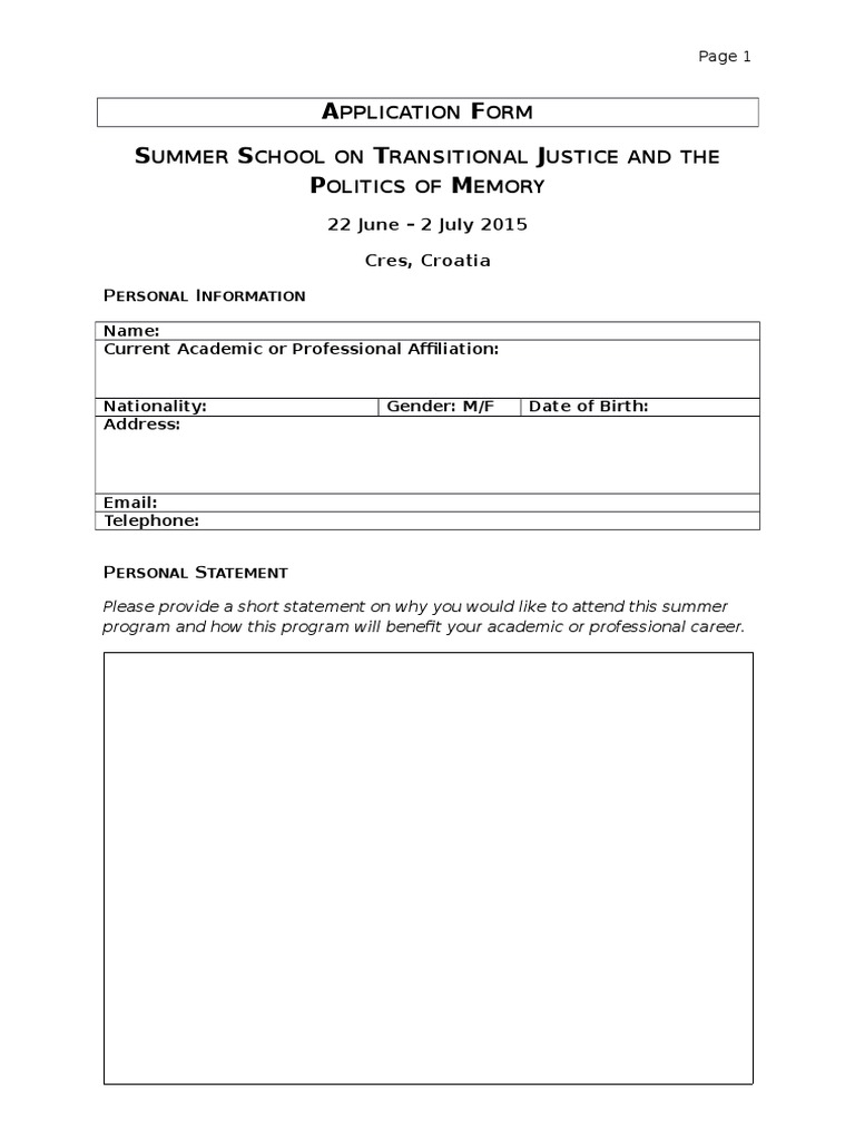 Cres Application Form 2015 | PDF