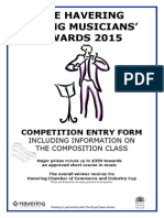 The Havering Young Musicians' AWARDS 2015: Competition Entry Form