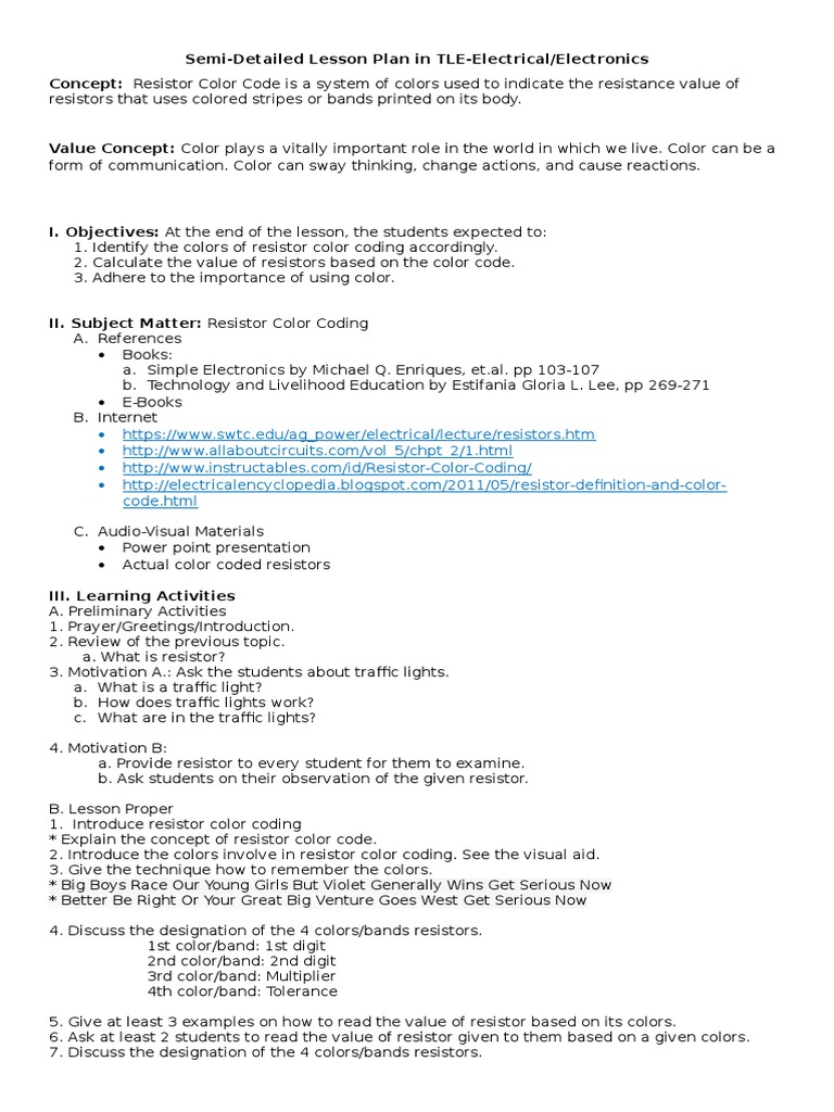 color lesson plan