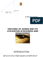 Teaching of Quran and Its Utilisation in Business