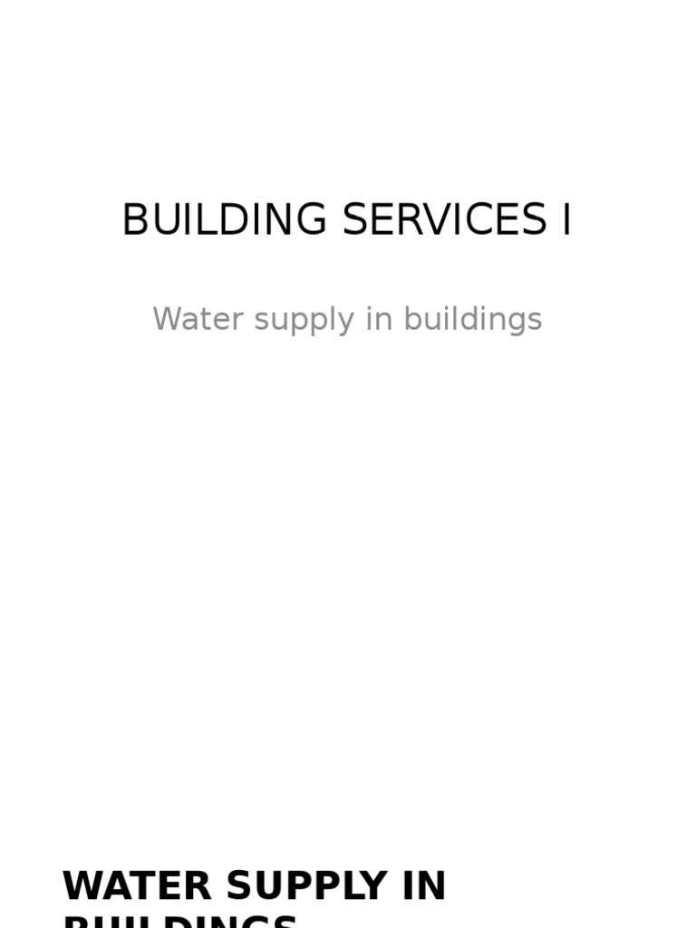 Water Supply Systems in Buildings | PDF