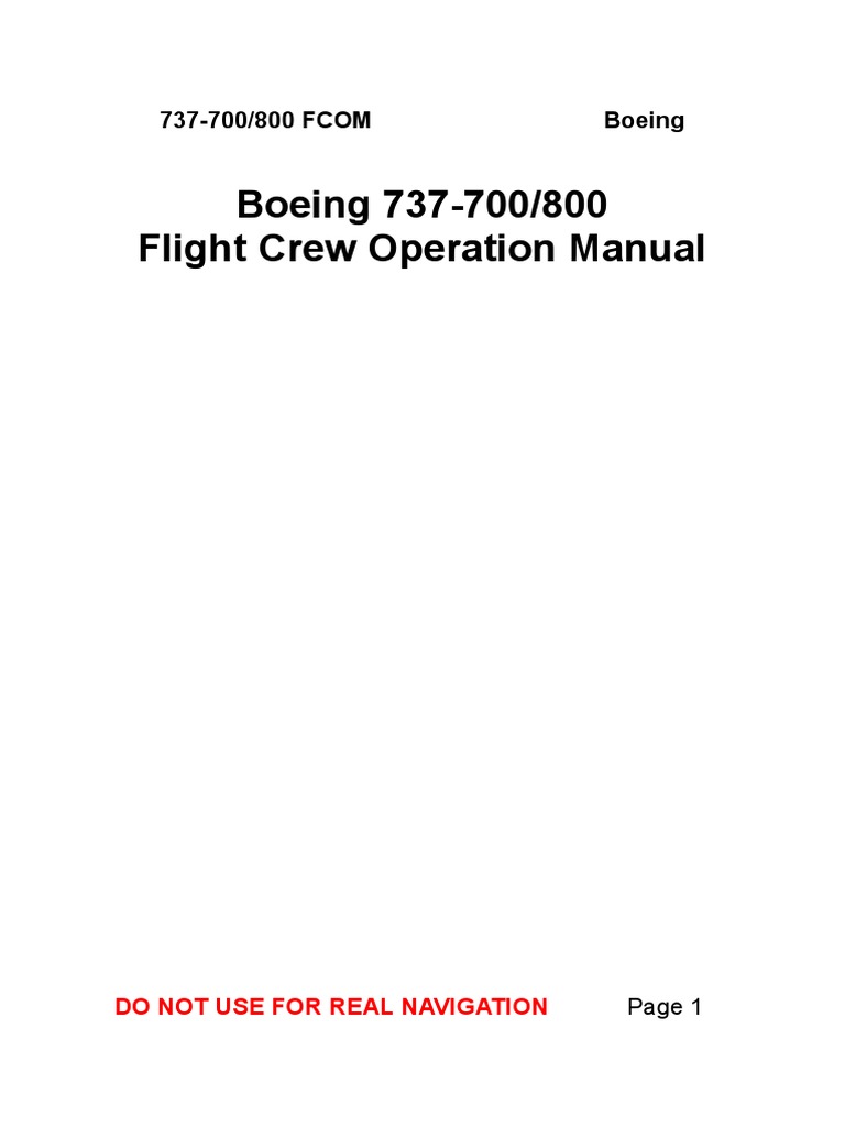 Boeing 737-700/800 FCOM Overview | PDF | Takeoff | Aviation