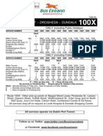 Timetable Bus 100X