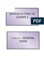 Introduction To Cesmm 1: Class A