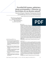 Severidad Del Trauma, Optimismo, Crecimiento Postraumático y Bienestar en Sobrevivientes de Un Desastre Natural