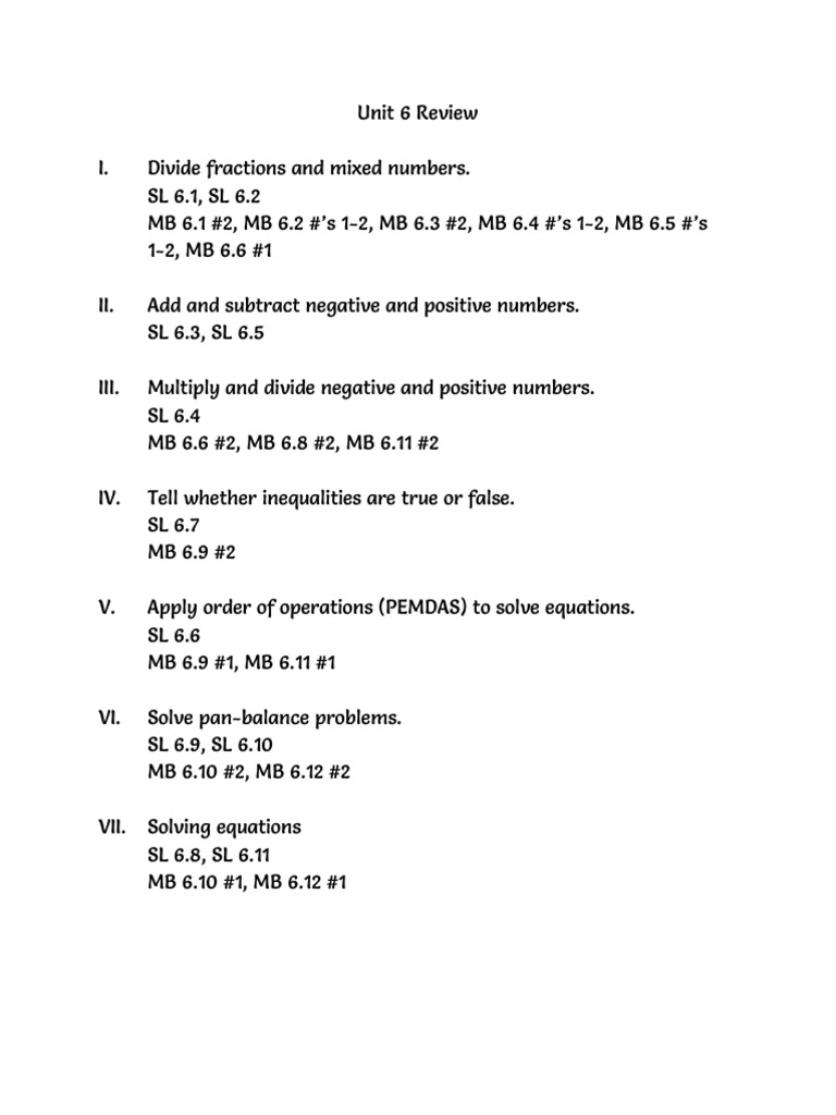Unit 6 Review | PDF