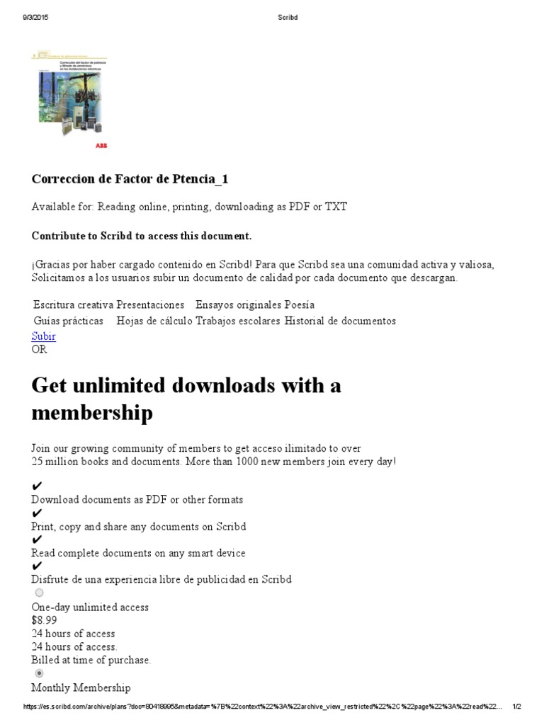 Scribd Document Access Plans | PDF