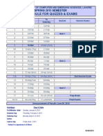 Schedule For ExamTests Spring-Stu 2015