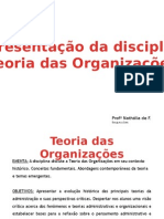 2015_Teoria Das Organizações_Apresentação Da Disciplina