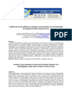 Análise da receita pública no balanço orçamentário em um município do Estado do Mato Grosso do Sul