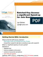 Batched Key Access: A Significant Speed-Up For Join Queries