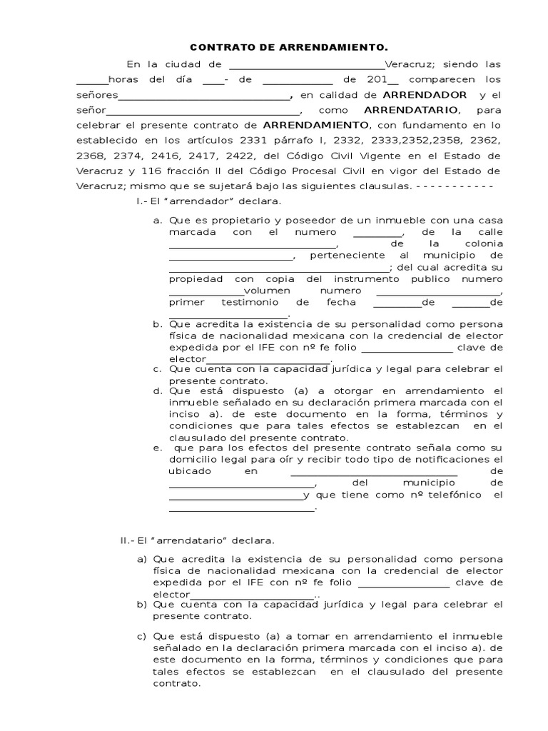 Contrato de Arrendamiento de Inmueble