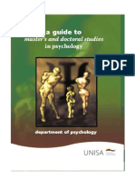Guide For Master's & Doctoral Studies in Psychology at UNISA
