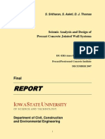 OWA Tate Niversity: Seismic Analysis and Design of Precast Concrete Jointed Wall Systems